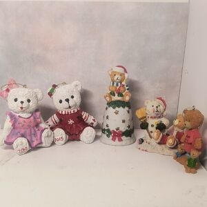 Adorable Holiday Bear Figurine Set